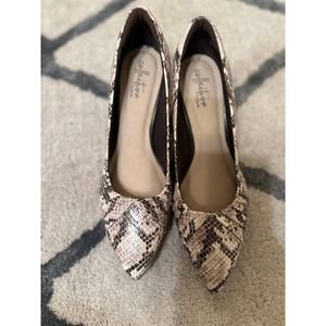 Collection by Clarks Linvale Women's Taupe Snakeskin Leather Pump Heel Size 8P
